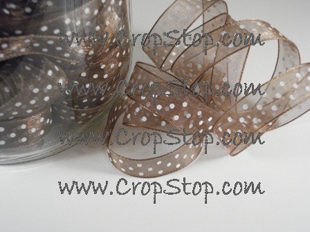 Light Brown with White sheer dots - Click Image to Close